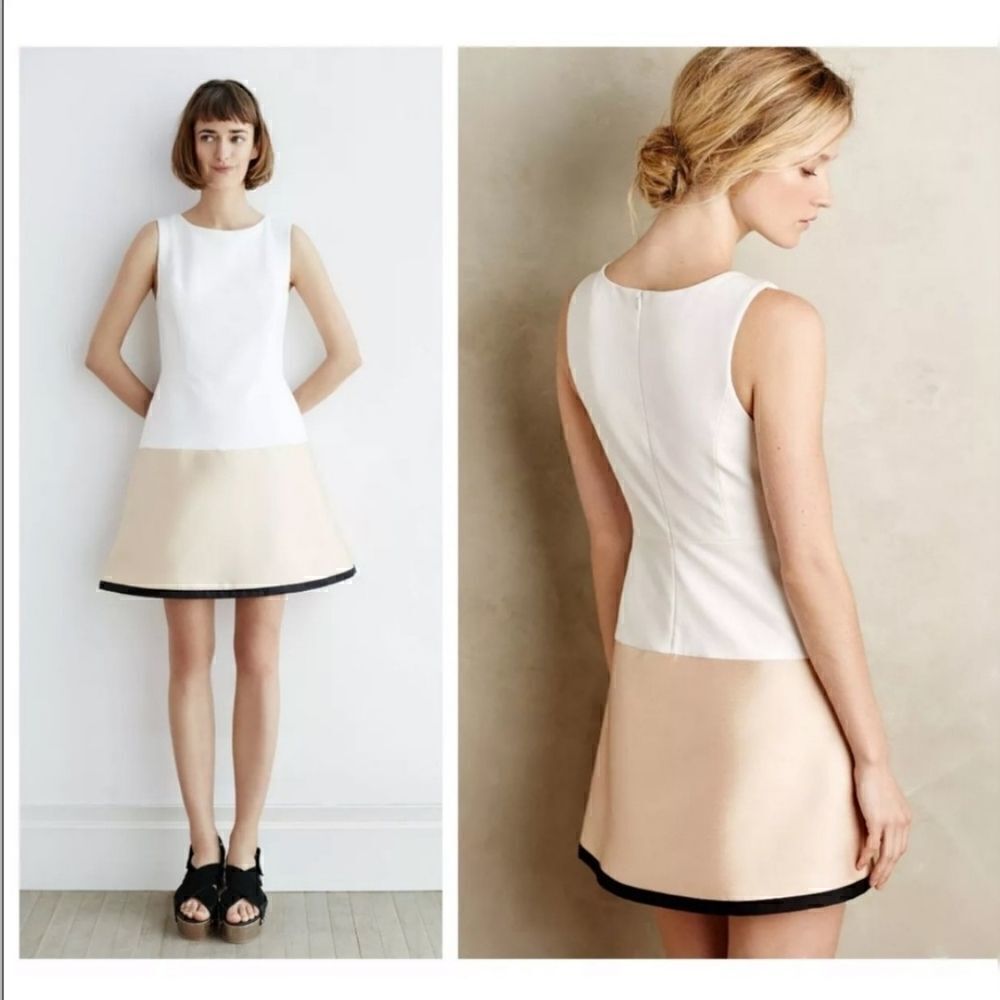 Anthropologie Maeve Gold Dipped Mini Dress Size 2P.Armpit to armpit 15.5"Waist